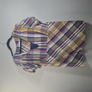 Dress Barn Plaid Short Sleeve top